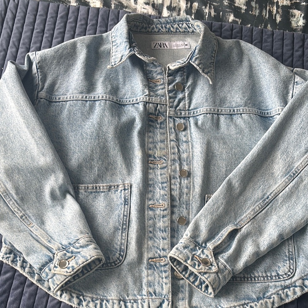 Zara Sky Blue Denim Jacket